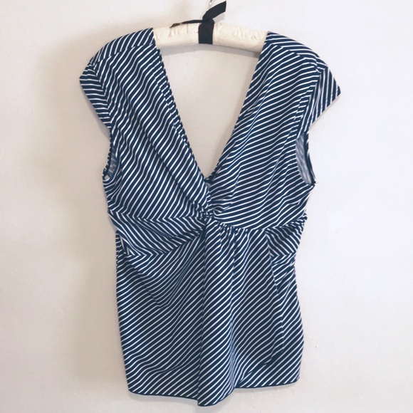 mazu swim Other - MAZU SWIM Navy Blue & White Stripe Tankini Top 1X